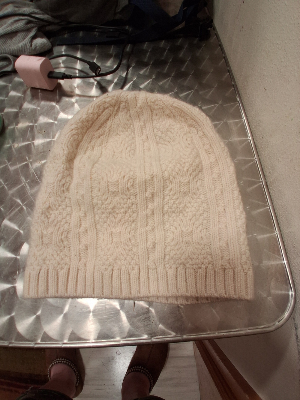 Polo by Ralph Lauren Cream Cable Knit Beanie